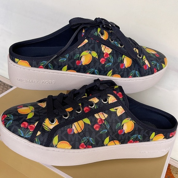 Michael Kors POPPY SLIDE SNEAKERS 
FRUIT PAINT MK SIG SM
49T4POFP1Q Platforms - Picture 12 of 16
